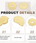 Set Of 10 Vintage Brass Cabinet Backplates With 1 Inch Floral Flower Shape Washers showcasing detailed patterns and smooth edges