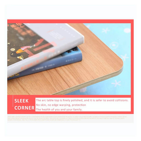 Close-up of the sleek corner of the Adjustable Height Rolling Overbed Table With Easy Glide Casters For Bed Sofa Or Recliner Solid Sturdy Laptop Desk.