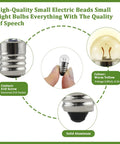 Close-up of 10 Pack E10 Screw Mini Warm Light Bulbs And 10 E10 Mini Bulb Holders for DIY Projects and Desk Lighting