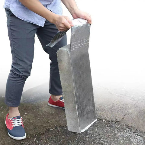 Person peeling Tough As Nails Self Adhesive Roofing Underlayment Roll for use on a damaged surface.
