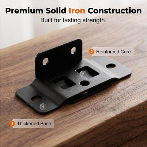 Heavy Duty Stainless Steel Hidden Corner Brackets With Screws For Cabinets Tables And Chairs DIY Repair shown on wooden surface