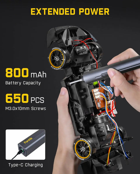 Slick Grip Cordless Electric Screwdriver Set With Heavy Duty Motor And Three Torque Modes For Fast Electronics Repair No Hassle Handy Workbench Essentials in use for detailed gadget assembly.