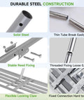 Heavy Duty Galvanized Lawn Leveling Rake With 36 By 12 Inch Wide Rack Head And Extendable 52 To 78 Inch Handle Rust Resistant All Welded Build Gloves Included For Quick Even Turf Smoothing And Yard Prep construction details