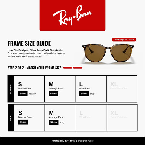 RB4306F Hexagonal Sunglasses With Light Havana Frame And Polarized B15 Brown Lenses For Men And Women size guide