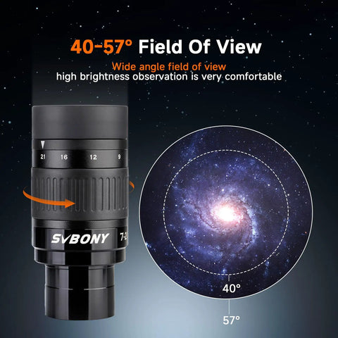 SV135 Zoom Eyepiece for 1.25 Inch Telescopes With 7 To 21mm Adjustable Focal Length And Dielectric Mirror Star Diagonal
