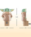 Baby Yoda Night Light Plug In With Dusk To Dawn Sensor Grogu The Child LED Lamp For Kids Rooms, dimensions shown