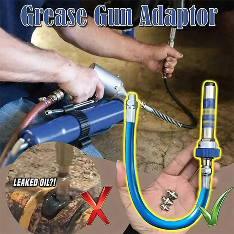 Quick Lock Grease Coupler Adapter Extensions For Grease Fittings shown with rotary handle in use for lubrication