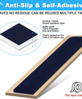 Diagram showing No Slip Carpet Stair Treads For Wooden Steps with layers, highlighting anti-slip self-adhesive properties.