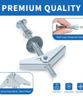 100 Piece Hollow Wall Anchors Toggle Bolt Kit With Wing Nuts In 3 Sizes For Drywall And Ceiling Mounts, Ideal For Hanging Lighting, Art, Mirrors, And Towel Racks, Easy DIY Install For Pros And Beginners. Metal toggle bolt with wing nut, rustproof finish