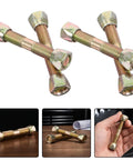 Close-up of heavy-duty metal bolts from 6 Piece Swing Chair Hanging Hardware Kit with shock absorption for hammock setup.