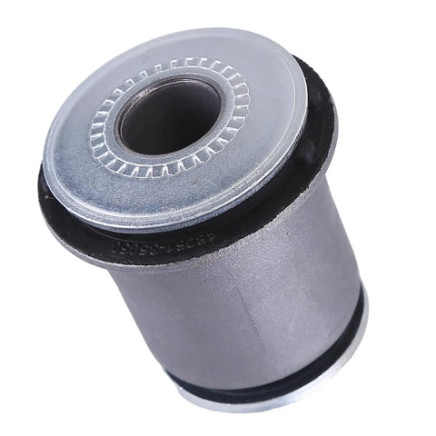Beefed Up Front Upper And Lower Control Arm Bushings Kit For Toyota Tacoma 1995 2004 And 4Runner 1995 2002 Quiet Ride Less Vibration Smoother Handling Easy Bolt On Install Durable Elastomer Bushings close-up of gray elastomer control arm bushing