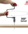 Hand Crank Brace Drill 12.8 Inch With 4 Jaw Chuck For Square End Bits Only Old School Woodworking Tool in use drilling wood