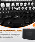Nut And Bolt Gauge Set 44 Piece with Inch and Metric Gauges Male and Female Thread Checker displayed in case