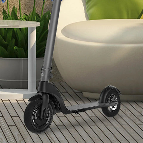 Electric scooter with replacement wheel for electric scooter with honeycomb tire and shock absorption sturdy black rubber wheel