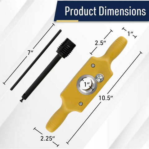 Pro Grade 1 Inch Dowel Jig Tap And Die Kit For Woodworking, Cuts External And Internal Threads With Bottoming Tap, Two Handed Thread Box, Steel Cutters And Aluminum Wear Fittings For Fasteners And Holes