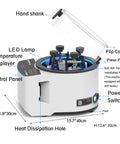 110V Lab Planetary Ball Mill Grinder With LED Lamp And Safety Cover For Lab And Industrial Use, showing control panel and design details.