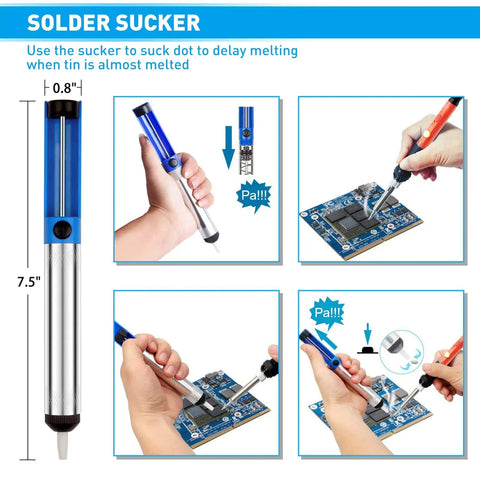 Person using 60W Adjustable Soldering Iron Kit With On Off Switch And Temperature Control Pro Grade DIY Soldering Tool Set.