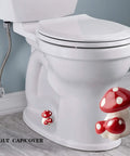 Kick Those Rusty Bolts To The Curb With These Cute Red Mushroom Toilet Bolt Caps That Stealthily Conceal Hardware in bathroom.