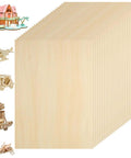 24-piece set of unfinished basswood sheets, 16 x 12 in, 1/8 in thick (3mm), natural wood for laser cutting and crafts