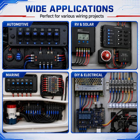 All In One Ferrule Crimping Kit With Self Adjusting Ratchet Crimper Includes 1300 Ferrules 950 Single 350 Twin wiring applications