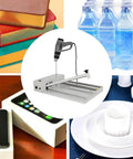 LKJUIO 450W Shrink Wrapping Machine With Roller Bracket Compact Aluminum Alloy Countertop Heat Sealer Adjustable Temp Control with various items.