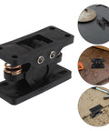 Heavy Duty Zinc Alloy Double Roller Door Latch With Ball Catch, close-up of black spring-loaded clamp, ideal for gates and cabinets