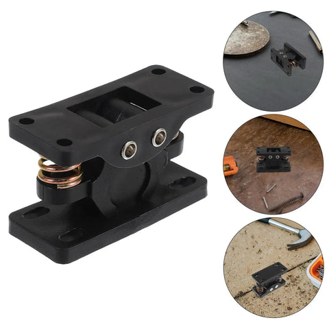 Beefy Heavy Duty Double Roller Door Latch Lock in black zinc alloy and stainless steel for RV storage doors and cabinets