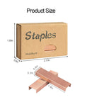 Product size box and rose gold staples for Rose Gold Staples Refill Kit With 7000 Premium 26 By 6 Standard Size Staples