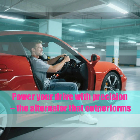 Man driving a red car suggesting Durable 90 Amp 12 Volt 6 Groove Alternator Replacement For Kia Soul 2012 2013 1 6L