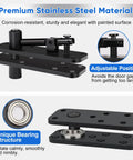 2 Pack Stainless Steel Hidden Door Hinges with 360 Degree Rotation for Secret Doors, close-up of corrosion-resistant pivot structure