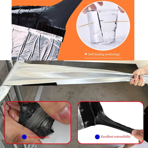 Self Adhesive Roof Underlayment Roll Super Thick Bitumen Membrane Flashing Tape for Asphalt Shingles Waterproof Sealant Keeps Roof Dry as a Bone, shown being stretched and adhered.