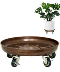 Heavy Duty Rolling Plant Caddy With Wheels 12 inch plant stand, durable metal construction, rust-resistant, locking casters for easy maneuvering, indoor or outdoor use