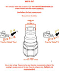 Diagram of Half Inch ISO 16028 Flat Face Skid Steer Male Hydraulic Quick Coupler Pressure Decompression Relief Release Tool with measurements.