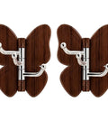 2 Pack Rotating Adhesive Wall Hooks With Rugged Wood Grain Finish, butterfly design, swivel hooks for smart storage.