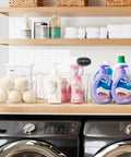 Extra Large Clear Plastic Storage Bins 4 Pack 11x11 Cube Organizer Squares With Handles For Pantry Closet Kitchen Bathroom Under Sink And Laundry Room See Through Durable Stackable Storage Containers For Clutter Busting Organization on laundry room shelf.