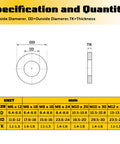 Diagram of Heavy Duty M6 Stainless Steel Flat Washers 18 Mm Fender Style with size specifications.