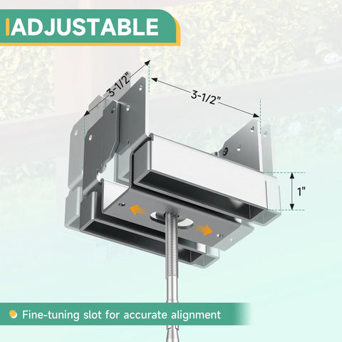 Adjustable Six Pack 4x4 Post Bases for Concrete and Wood Posts Galvanized Post Anchors for Decks with 1 Inch Standoff
