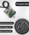 12V LED Flasher Relay Pack Of 2 2 Pin Heavy Duty Turn Signal Relay With Ground Wire For Cars And Motorcycles Waterproof