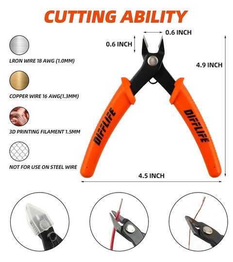 9 Piece Model Tools Kit For Car Model Building And Repairing, Essential Hobby Craft Set with wire cutter, cutting ability shown