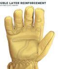 Ground Double Layer Leather Work Gloves For Men Arc Rated Puncture Resistant Tan XX Large palm view