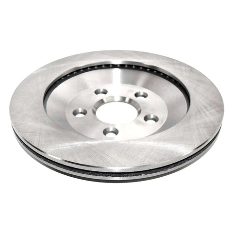 Rear Vented Disc Brake Rotor For Your Ride, Forged Flange For Precise Fit, Smooth ABS Signaling, Water And Debris Seals, Induction Hardened Raceways For Vibration Free Braking, shown in a side view