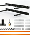 Two Pack 22 Inch Heavy Duty Floating Shelf Brackets With Complete Installation Kit showing all components