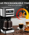 Programmable 12 Cup Coffee Maker With Four Brew Strength Options Hot And Iced Coffee Large LED Display 24 Hour Timer