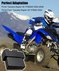 All In One Ignition Coil, Spark Plug, And CDI Box Kit For Raptor 50 YFM50R YFM50 2004-2008 in front of a Yamaha Raptor ATV