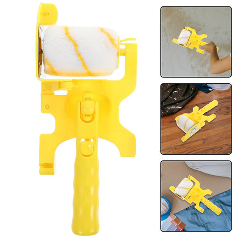 No Fuss Paint Edger Roller Brush Set With Replacement Pad And Quick Rinse Bristles For Walls showing a handheld paint edger with washable pad.
