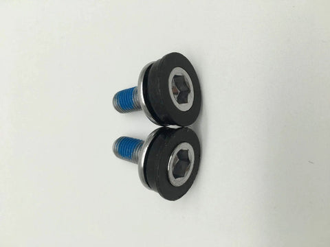 Pair of Hex Crank Arm Bolts With 8mm Allen Key, Capless Bottom Bracket Hardware, M8 Thread, 18mm Long, Steel Construction, Top View