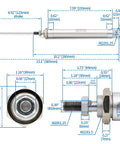 Shop Ready Mini Pneumatic Air Cylinder With One Inch Bore And Five Inch Stroke dimensions and thread ports diagram.