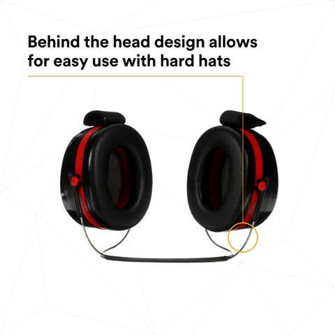 Optime 105 Behind The Head Earmuffs For Industrial Use NRR 27 To 30 dB double shell design with soft foam cushions