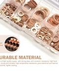Copper Crush Washer Kit 200 Piece Assortment For Oil Drain Plugs And Gaskets Flat Ring Seals In Nine Sizes M5-M14 gold finish box