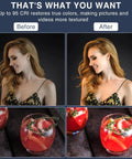 Comparison showing effect of 10.5 Inch Ring Light Desk Kit With Magnetic Phone Holder on portrait and beverage photo